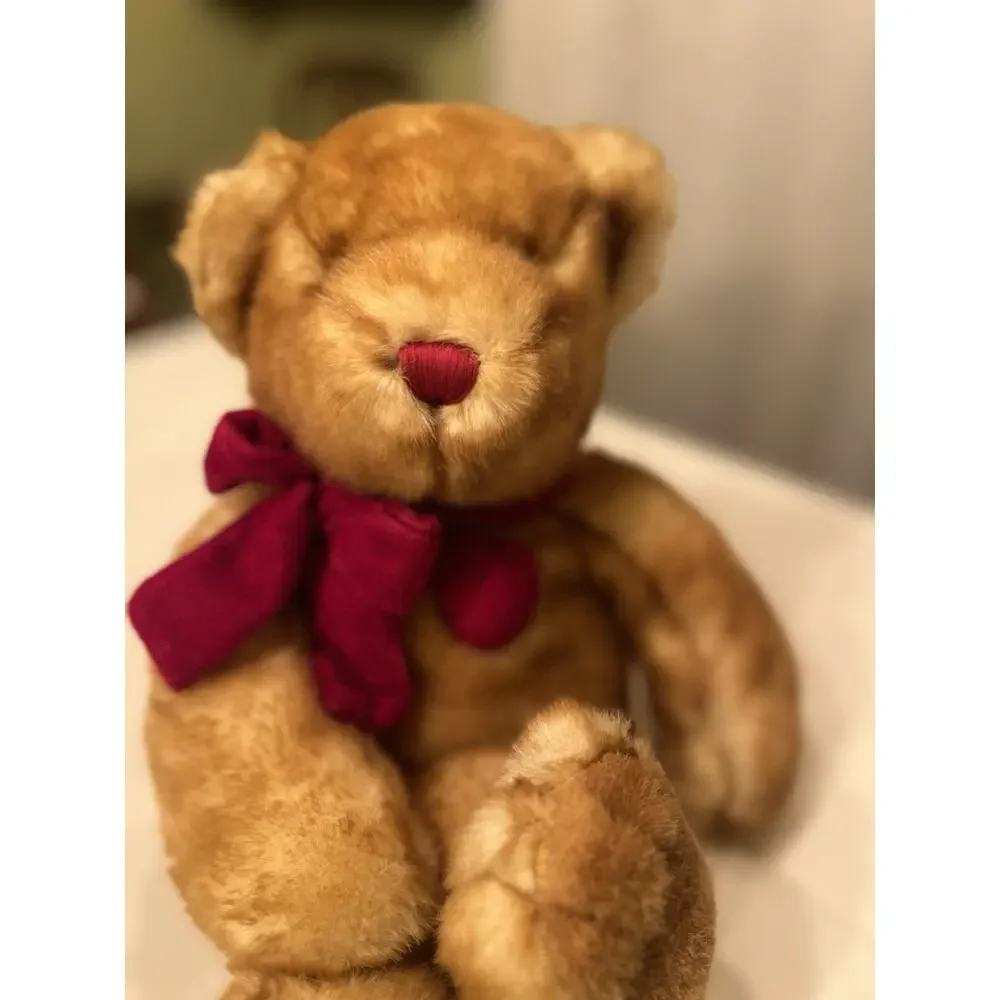 Brown Teddy Bear Plush Dan Dee Collectors Choice Red Bowtie Heart Love Valentine